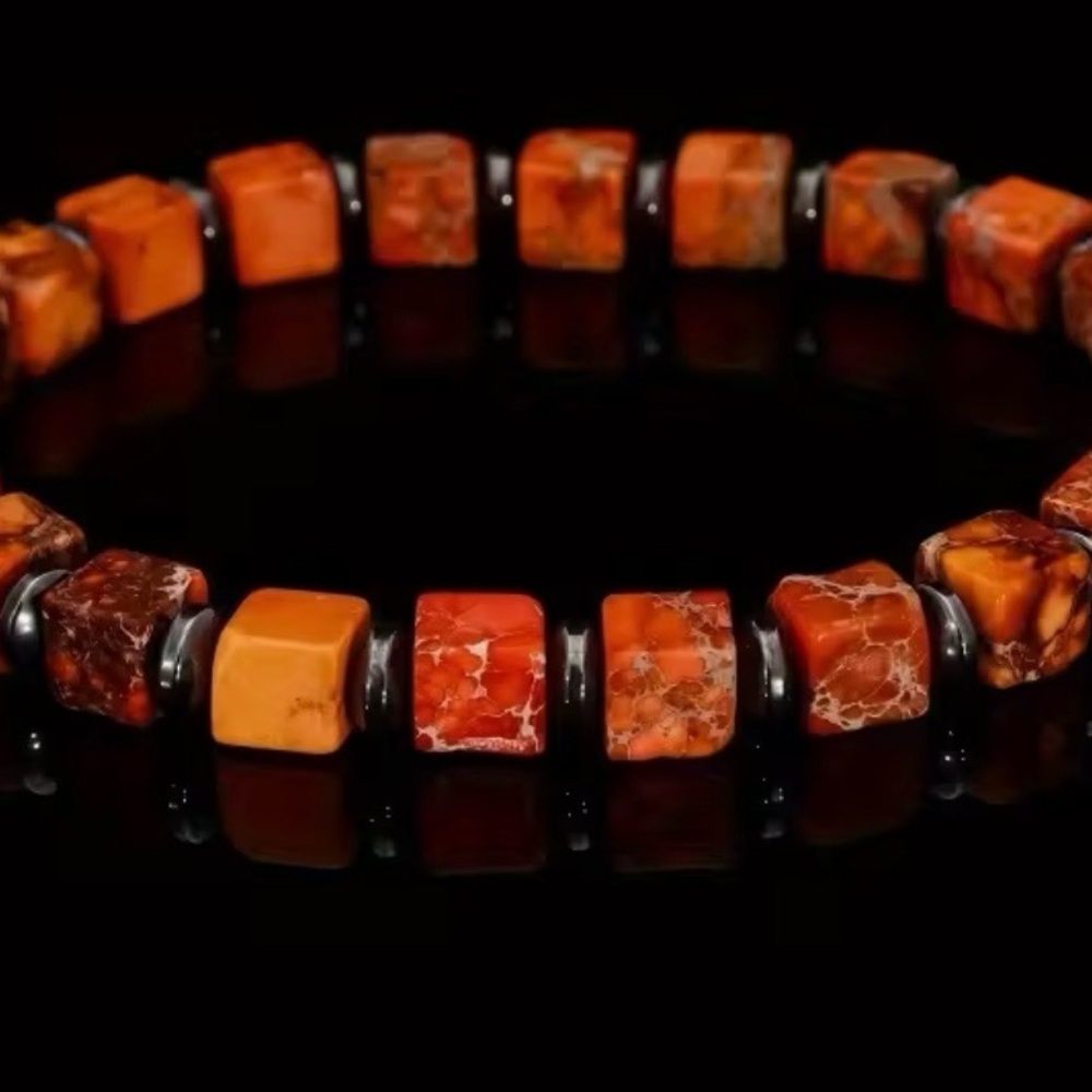 Elegant Orange Beaded Bracelet